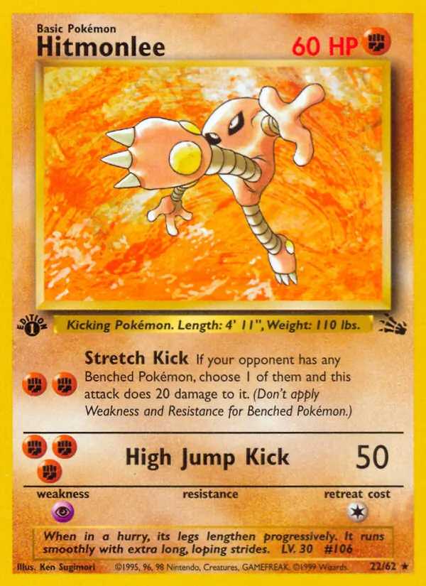 Hitmonlee #22 – Fossil card