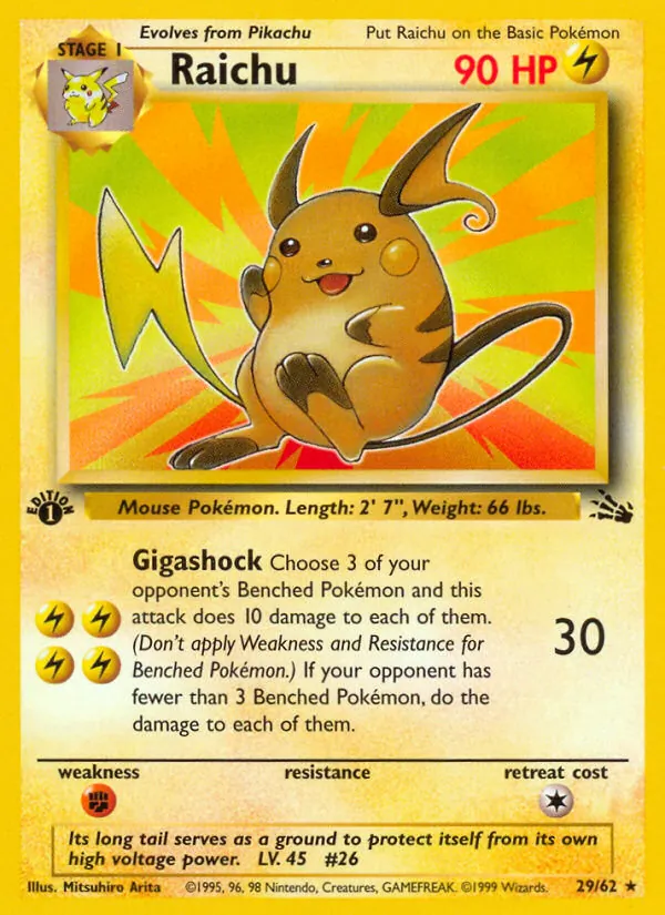 Raichu #29 – Fossil card