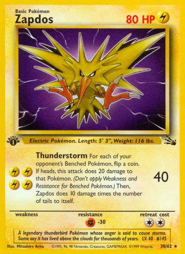 Zapdos #30 – Fossil card