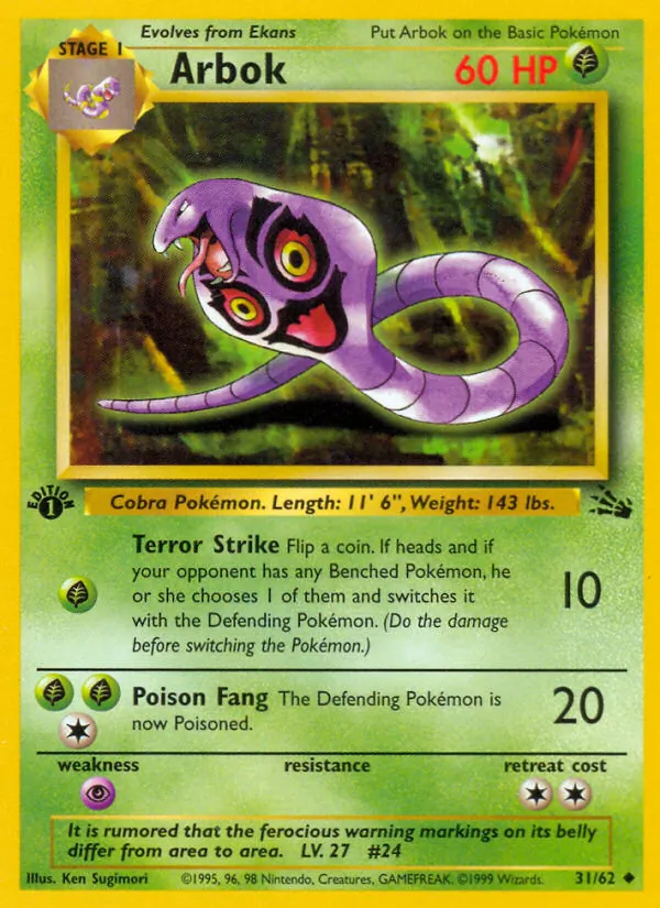 Arbok #31 – Fossil card