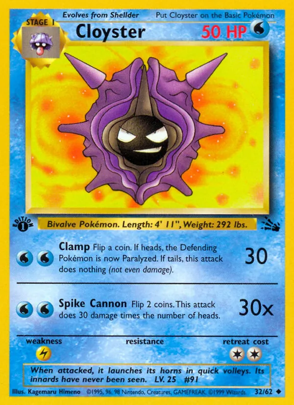 Cloyster #32 – Fossil card