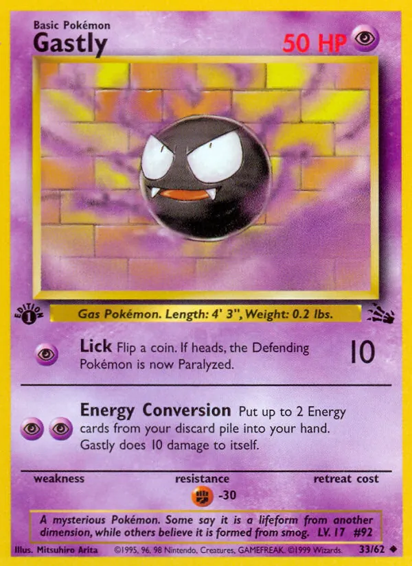 Gastly #33 – Fossil card
