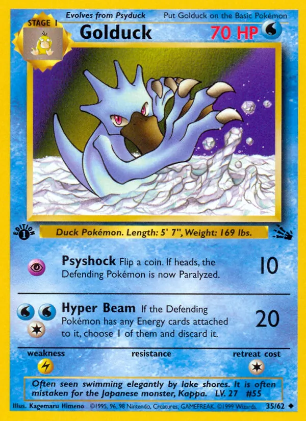Golduck #35 – Fossil card