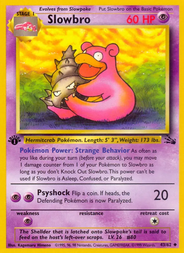 Slowbro #43 – Fossil card