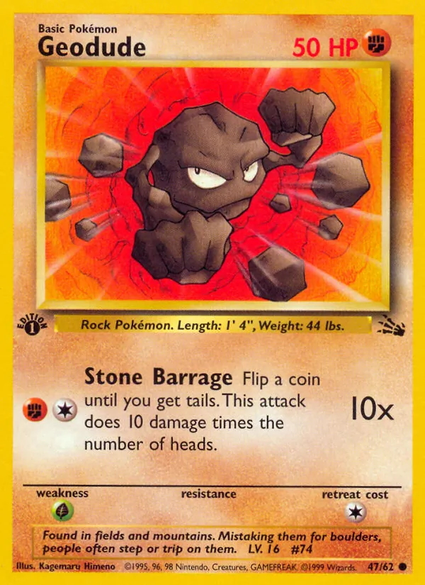 Geodude #47 – Fossil card