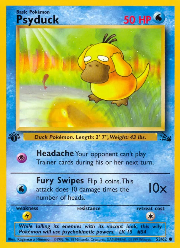 Psyduck #53 – Fossil card