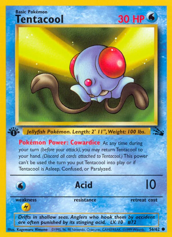 Tentacool #56 – Fossil card