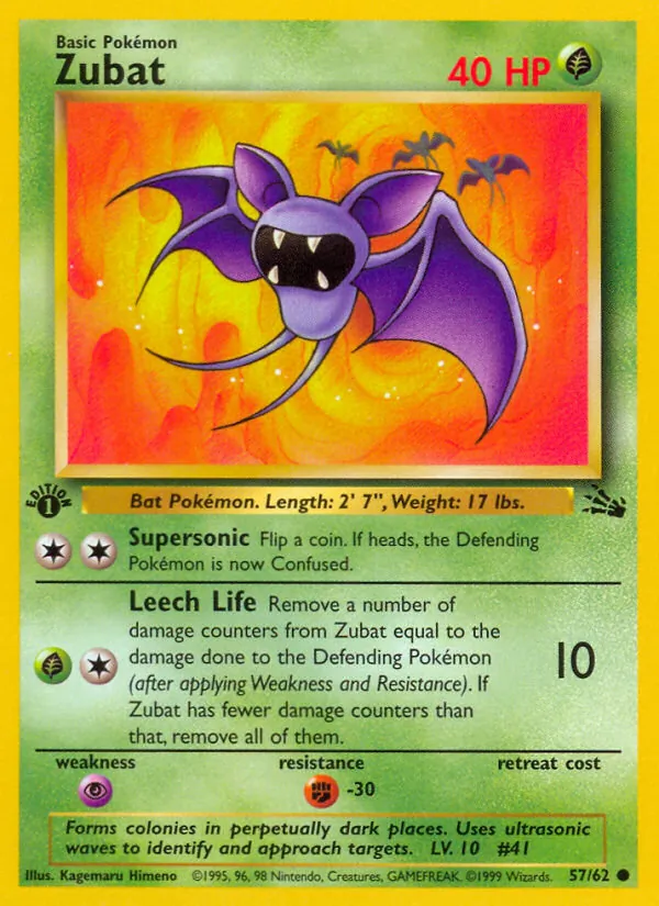Zubat #57 – Fossil card