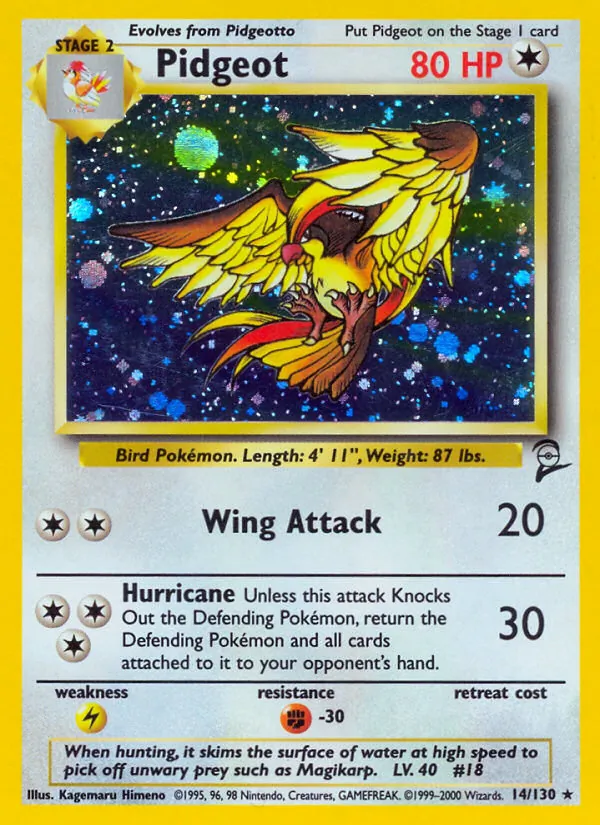 Pidgeot #14 – Base Set 2 card
