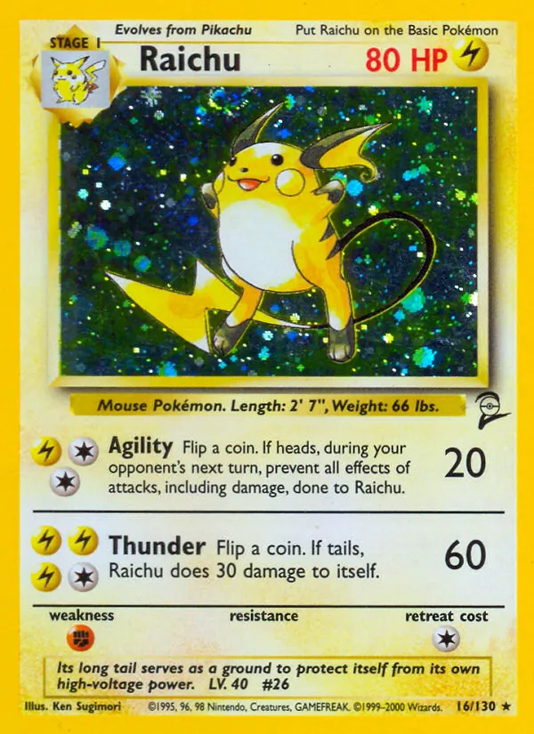 Raichu #16 – Base Set 2 card