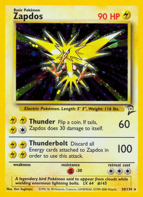 Zapdos #20 – Base Set 2 card