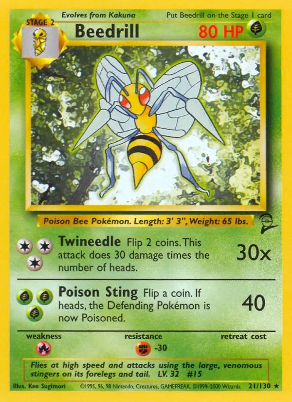 Beedrill #21 – Base Set 2 card