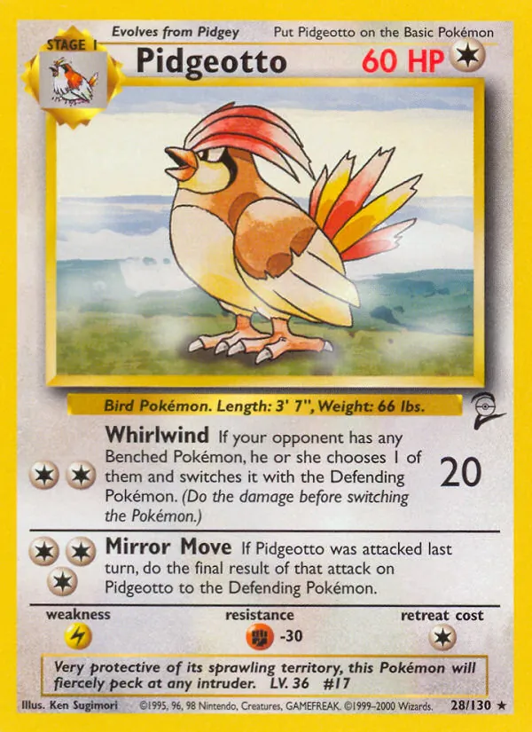 Pidgeotto #28 – Base Set 2 card