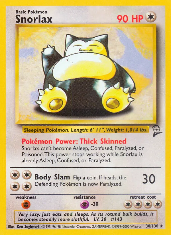 Snorlax #30 – Base Set 2 card