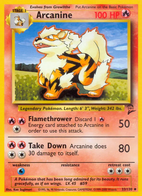 Arcanine #33 – Base Set 2 card