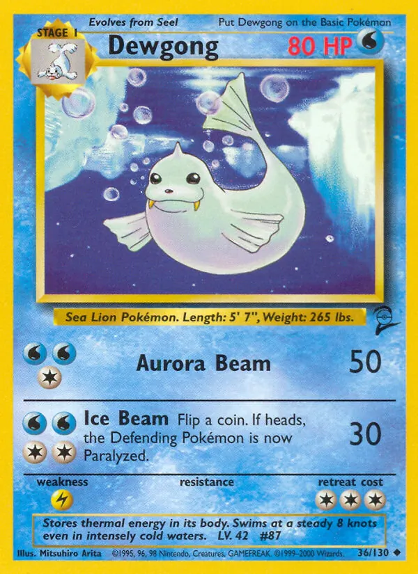 Dewgong #36 – Base Set 2 card