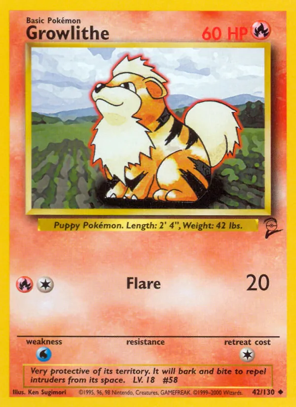 Growlithe #42 – Base Set 2 card