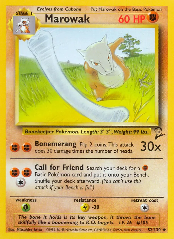 Marowak #52 – Base Set 2 card
