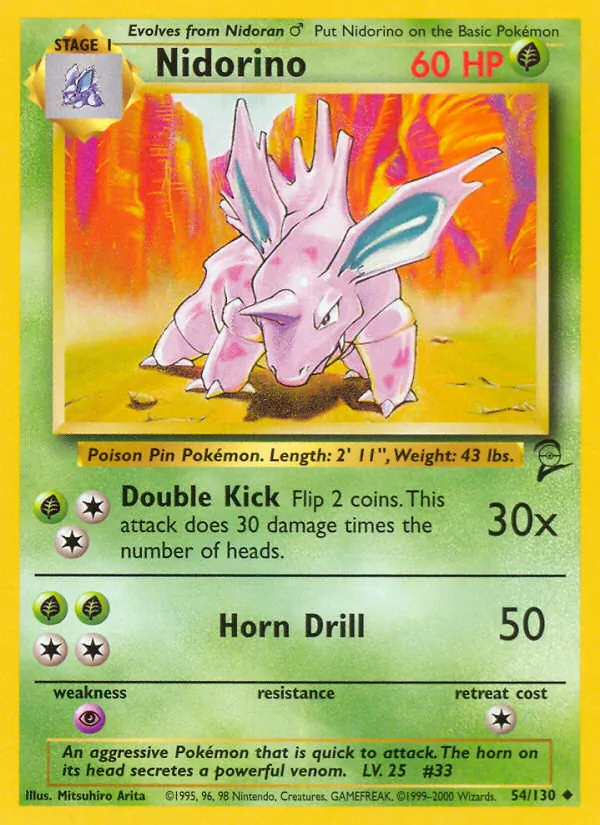 Nidorino #54 – Base Set 2 card