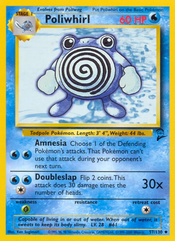 Poliwhirl #57 – Base Set 2 card