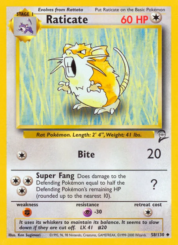 Raticate #58 – Base Set 2 card