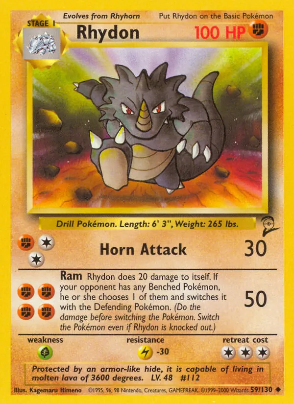 Rhydon #59 – Base Set 2 card