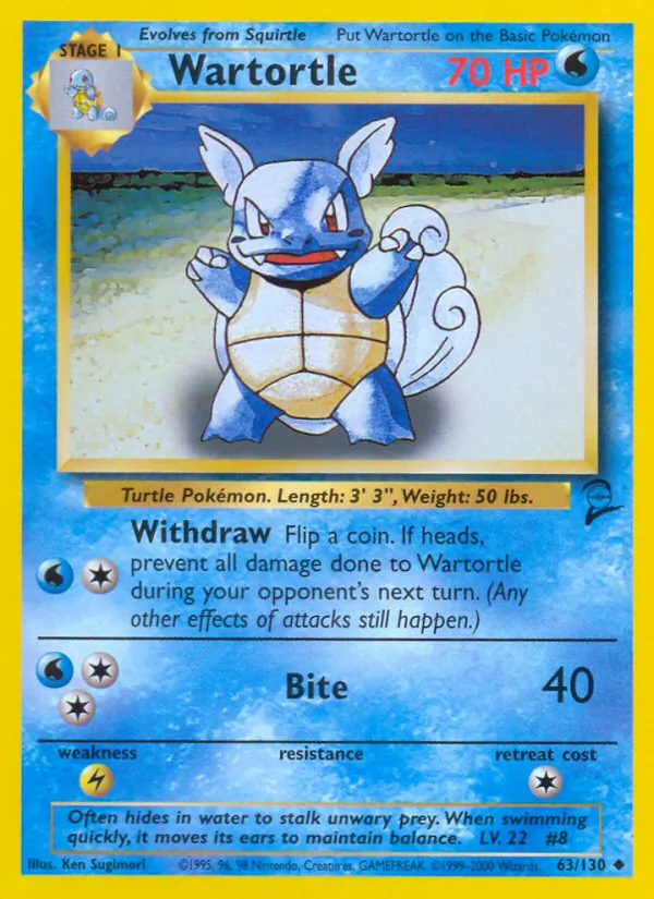 Wartortle #63 – Base Set 2 card