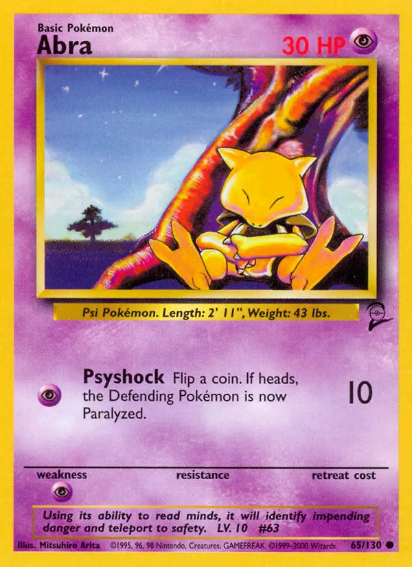 Abra #65 – Base Set 2 card