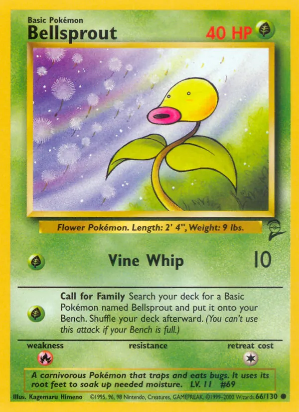 Bellsprout #66 – Base Set 2 card