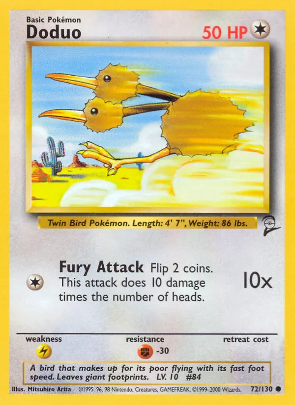 Doduo #72 – Base Set 2 card