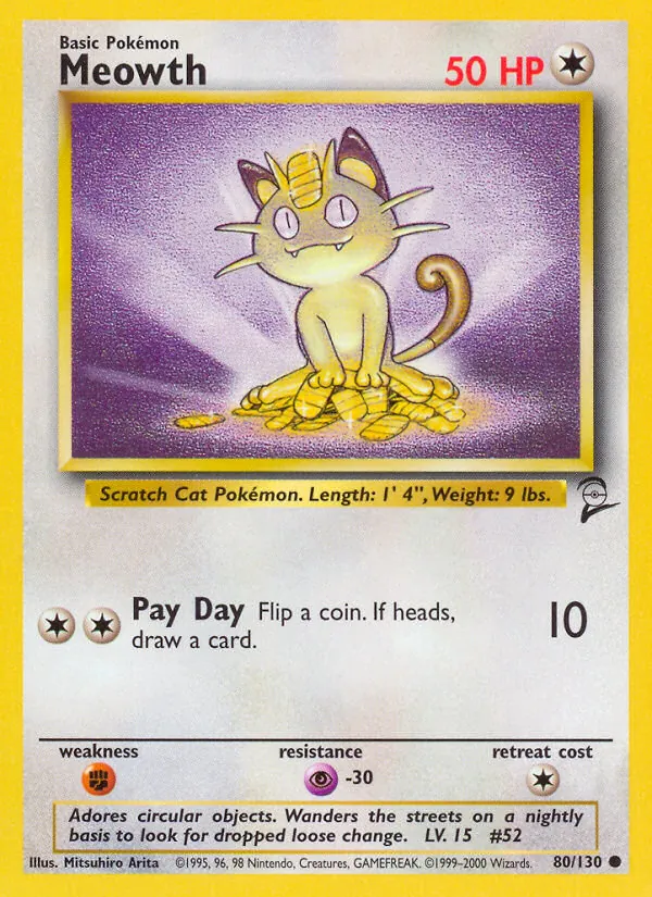 Meowth #80 – Base Set 2 card