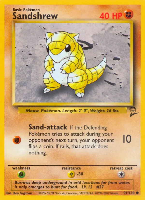 Sandshrew #91 – Base Set 2 card