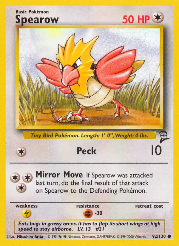 Spearow #92 – Base Set 2 card
