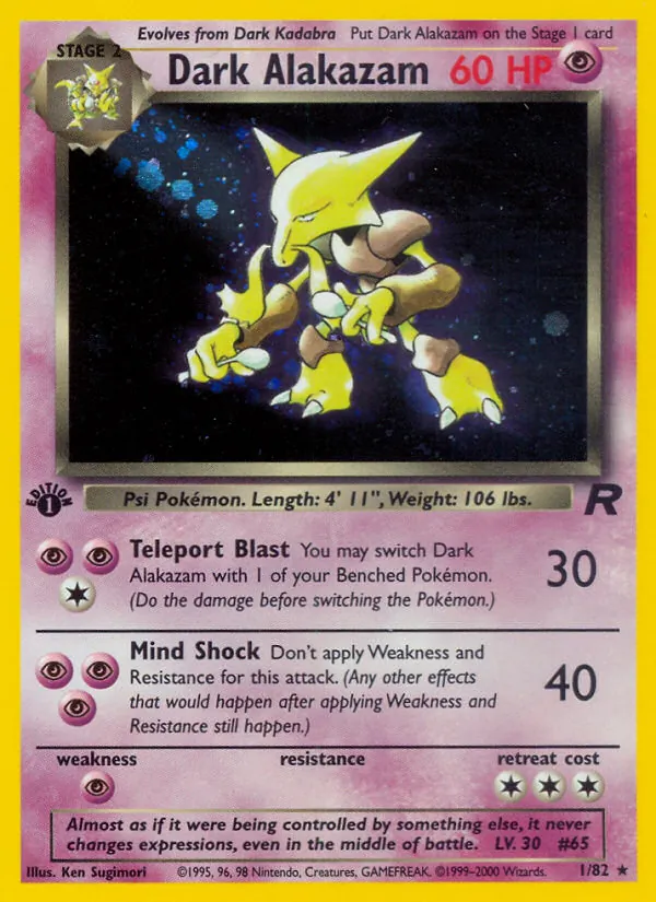 Dark Alakazam #1 – Team Rocket card