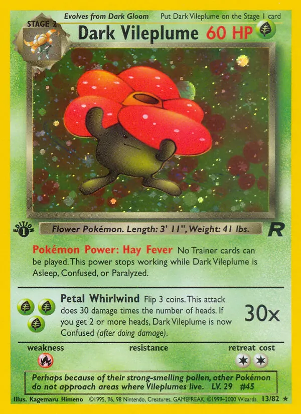 Dark Vileplume #13 – Team Rocket card