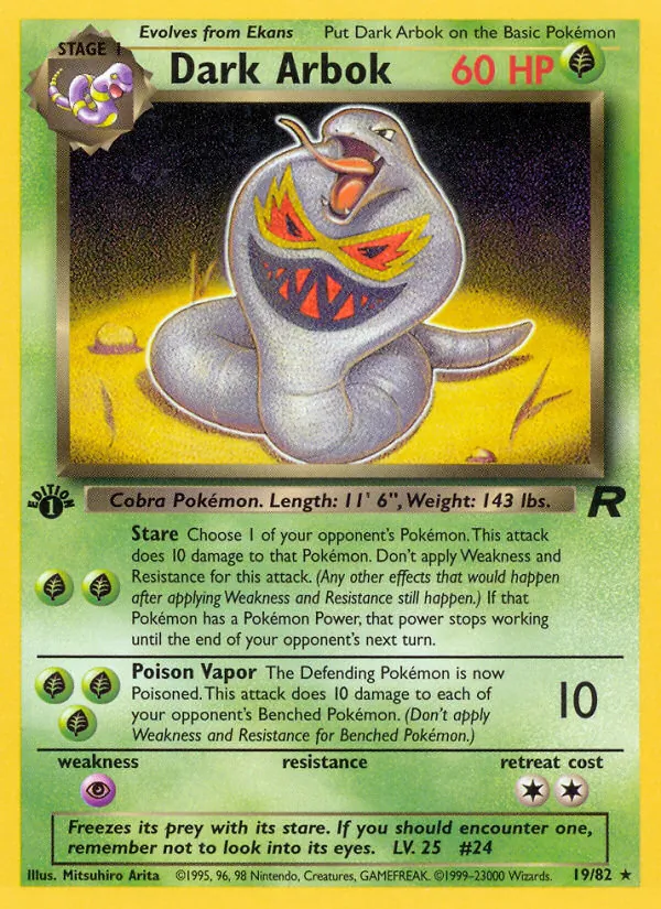 Dark Arbok #19 – Team Rocket card