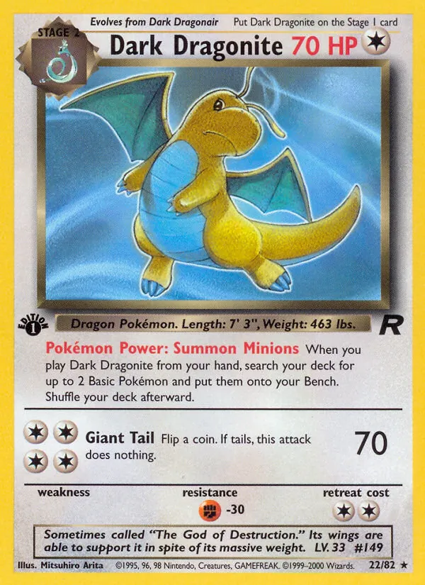Dark Dragonite #22 – Team Rocket card