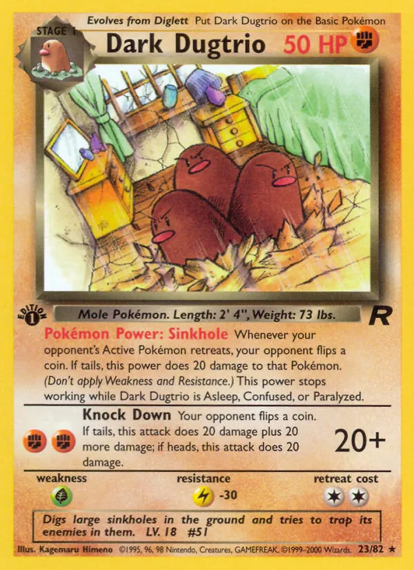 Dark Dugtrio #23 – Team Rocket card