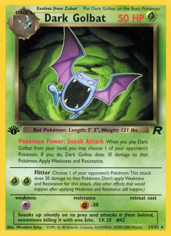 Dark Golbat #24 – Team Rocket card