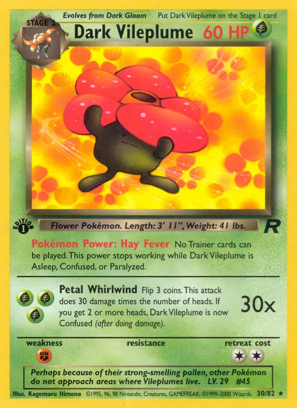 Dark Vileplume #30 – Team Rocket card