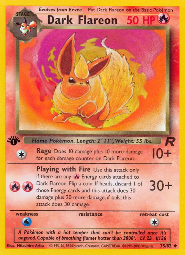 Dark Flareon #35 – Team Rocket card