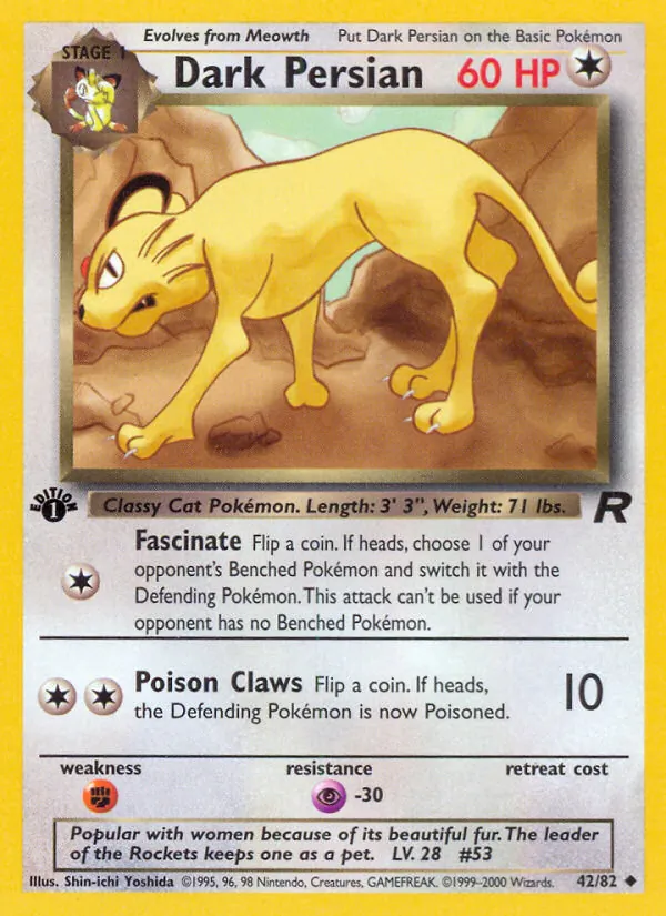 Dark Persian #42 – Team Rocket card