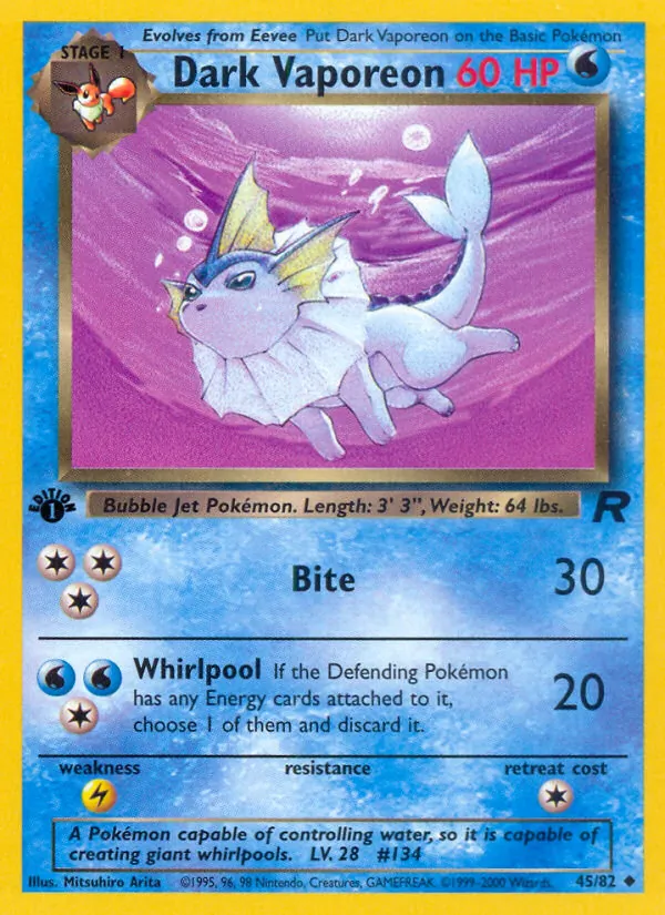 Dark Vaporeon #45 – Team Rocket card