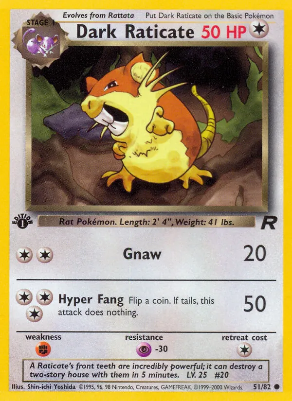 Dark Raticate #51 – Team Rocket card
