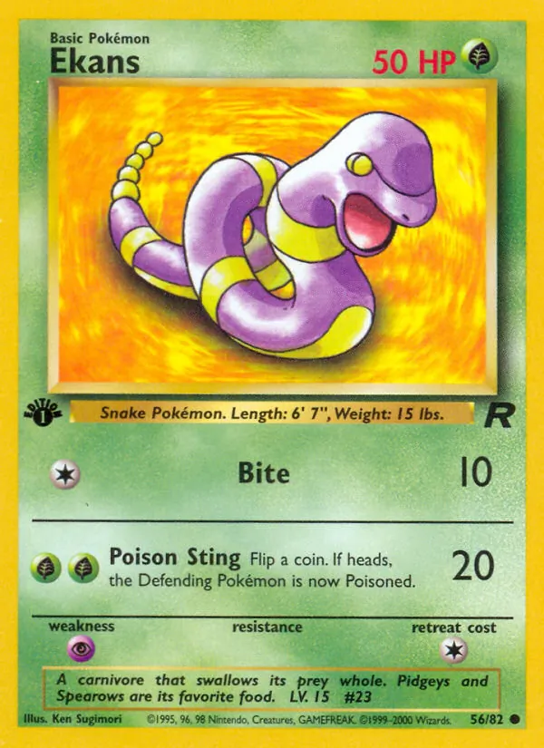 Ekans #56 – Team Rocket card