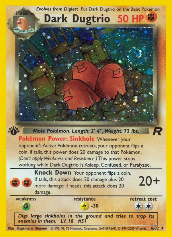 Dark Dugtrio #6 – Team Rocket card