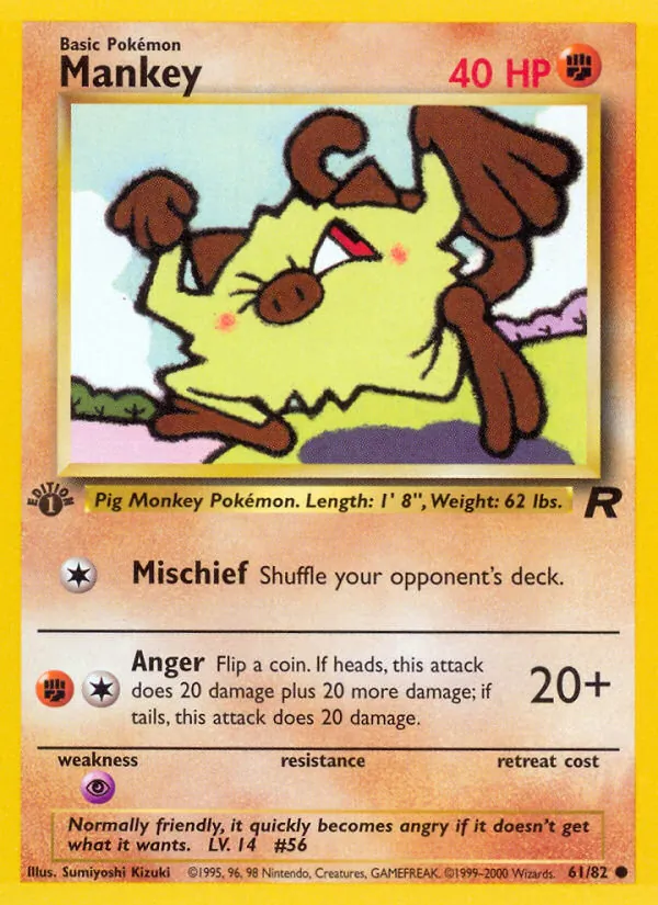 Mankey #61 – Team Rocket card