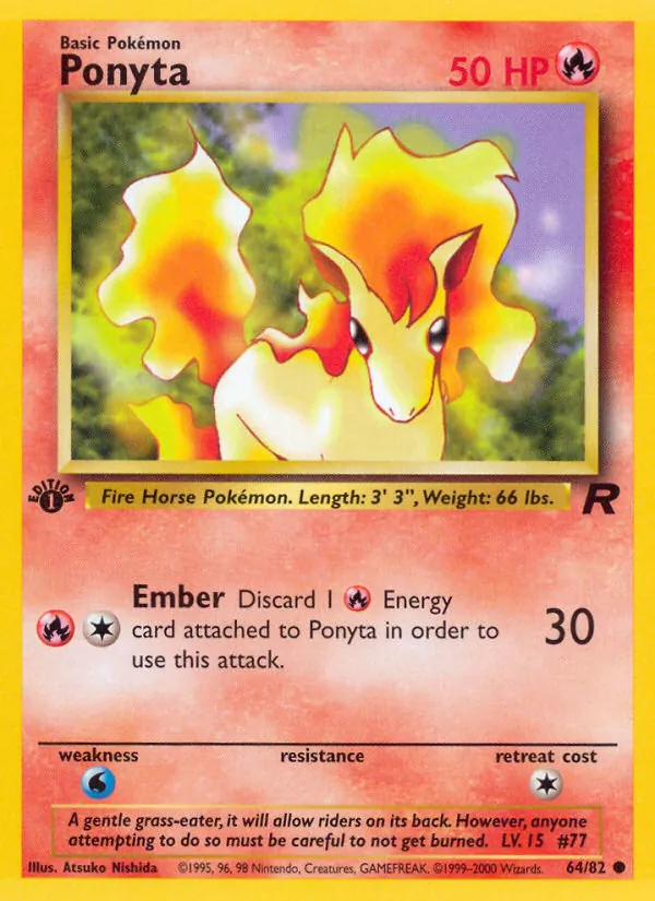 Ponyta #64 – Team Rocket card