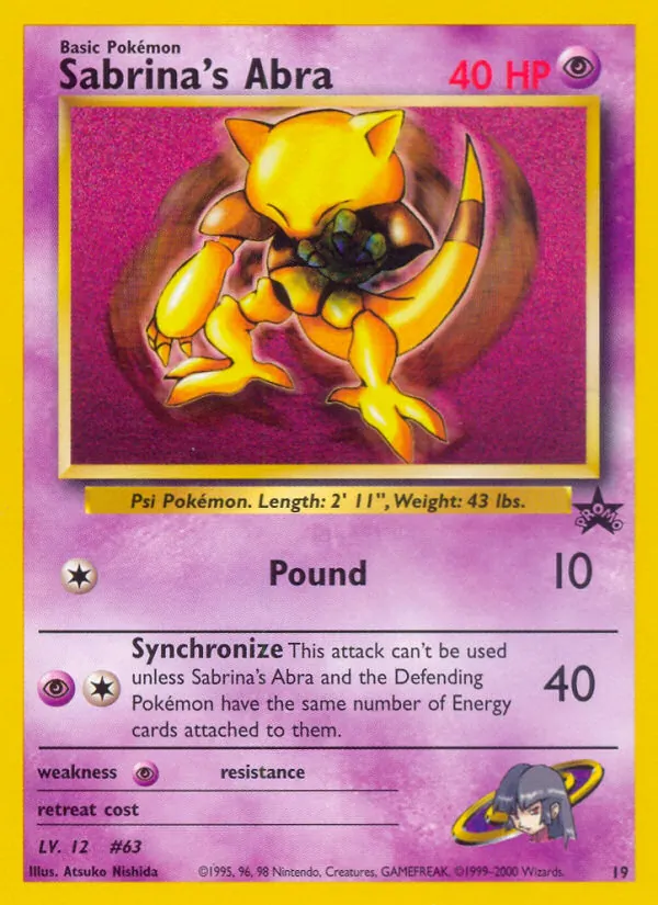 Sabrina's Abra #19 – Wizards Black Star Promos card