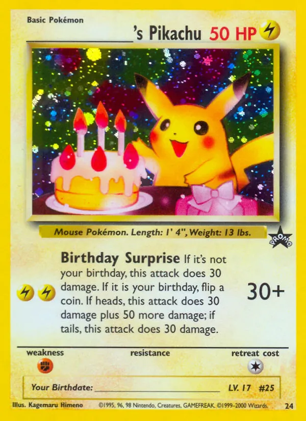 ___________'s Pikachu #24 – Wizards Black Star Promos card